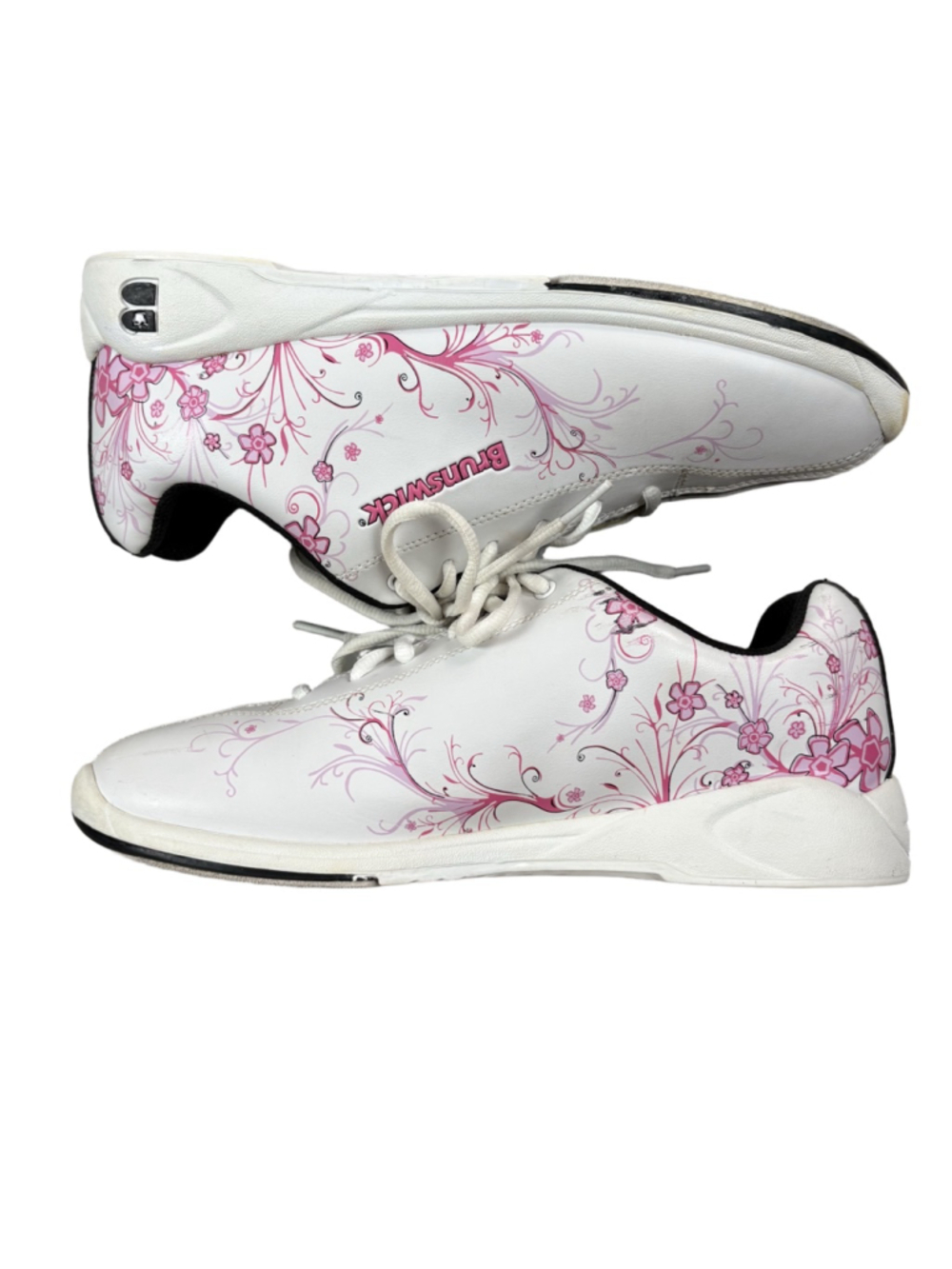 Women’s Size 9.5 Brunswick Cindy Bowling Shoes White Pink Floral